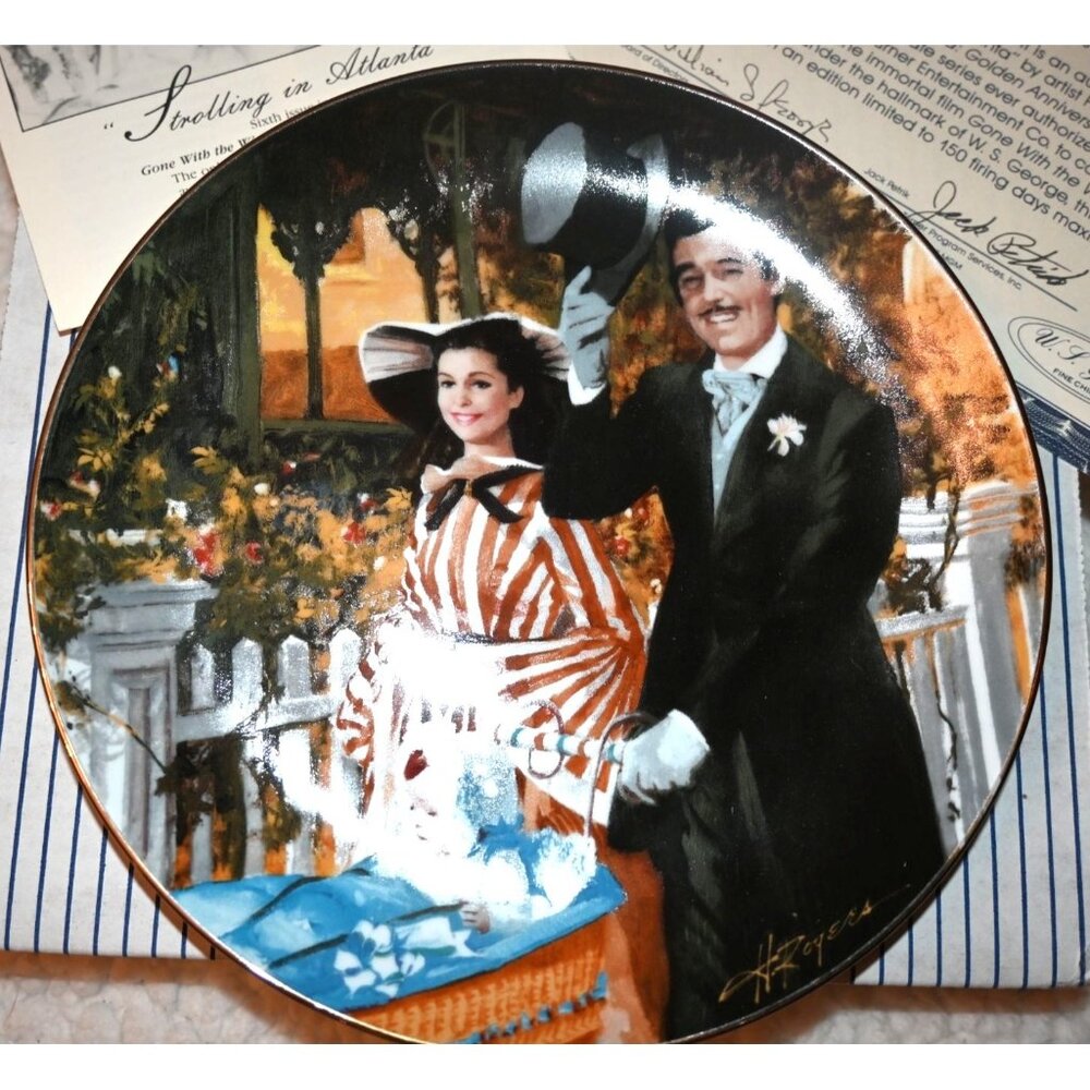 Gone With the Wind - "Strolling in Atlanta" Collector Plate From the Golden Anni